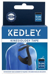 Kedley Kinesiology Tape- Black (5cm X 5cm)